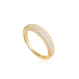 [Worn by Bvlgari Yujeong] Pave 925 Silver + 14k gold plating Dome Ring R051-02G