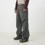 Rivet point strap pants 3color