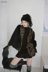 velvet cancan banding mini skirt