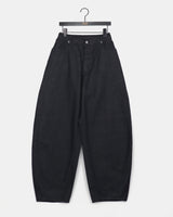 Cookit Stripe Slit Balloon Fit Wide Cotton Long Pants