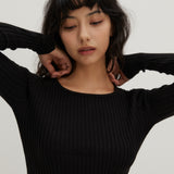 Square Neck Sweater Black