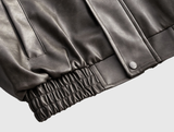 Rib Leather Blouson Jumper / 2 colors