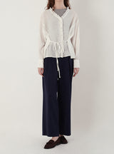 Frill v-neck blouse