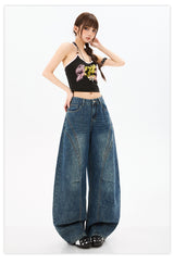 Vintage Curved Wide Denim – Relaxed High Waist Tencel Blend Jeans
