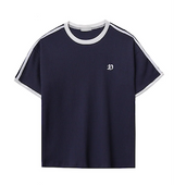 タニエンブロイダリーパターンワッフルトラックボクシーフィット半袖Tシャツ