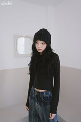 Back see-through angel long-sleeved t-shirt