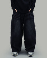 ダブルカーペンターデニムパンツ (Black)