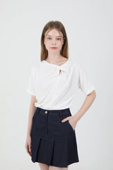モダンスリットシャーリングTシャツ White