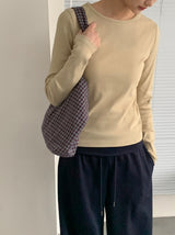 26SS★ [BAONHAUS] Benir Round Ribbed Long Sleeve Tee