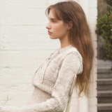 CORSET DETAIL CROP KNIT - OATMEAL GREY