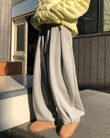 ベブルヘビーピンタックバルーンスウェットパンツ