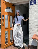 Sheer シースルー ボートネッククロップショートスリーブ