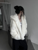 lisa faux fur hooded jacket (2color)