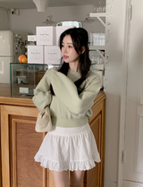 Pastel Crop Round Loose Knit (6color)