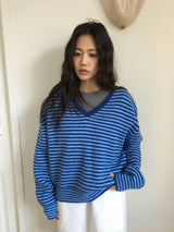 [MD Pick] カレンストライプⅤネックニット (3color)