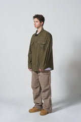 VINTAGE SUEDE SHIRT JACKET - KHAKI