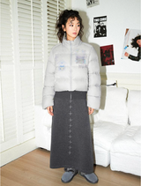 A-line split loose cross-knit half skirt
