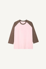 スラブカラーマッチングラグラン7分袖Tシャツ