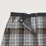 CHECK SLIT LONG SKIRT GRAY