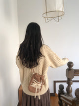 Mini sneaker ribbon bag_moche brown (dumble)