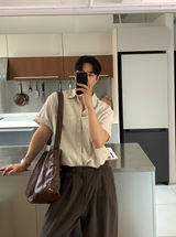 Cool Basic Semi-Over Short Sleeve Shirt