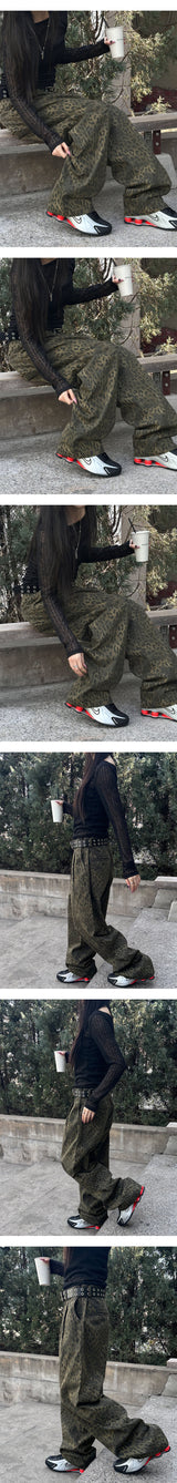 [Unisex] ツータックレオパードパンツ(3color)