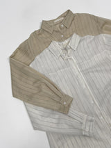 Bron Stripe Linen Loose Fit Shirt