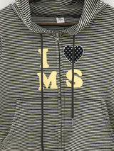 Heart Dot Stripe Hoodie Zip-up