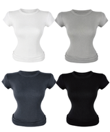 Basic Slim Round Tee (4color)