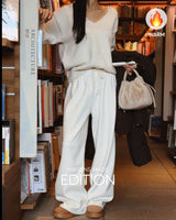 [MADE] Pona fleece-lined banding wide pants