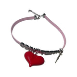 [MADE] ODTH Initials Heart Choker (PINK)