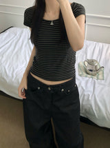 Noah Stripe U-neck T-shirt (3 colors)