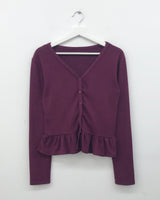 Teal Peach Frill Cardigan (5 Colors)