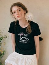 ROLA リボンパピーTシャツ　ブラック