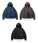 26SS★ Faded Washed Crop Hood Zip-Up