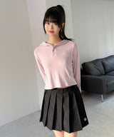STITCH LOGO PLEATS SKIRT [1color]