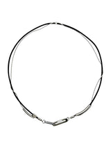  Leather chain layered clip necklace