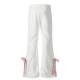 Rosy Flare Ribbon Pants