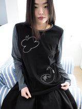 NEEDLEWORK LONG SLEEVE T (BLACK)