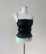 Bonir Shirring Lace Top (Black)