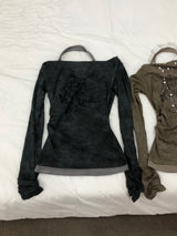 Vintage Washing Halterneck T-Shirt