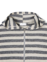 Ocean Striped Warmer Zip Hoodie