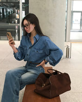 [Bellide made]Forest overfit denim shirt