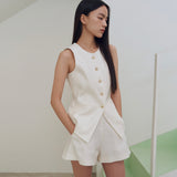 Linen Blended A Line Shorts
