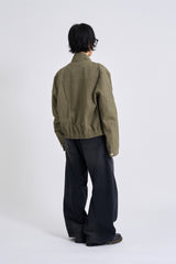 Button-fly wide denim pants