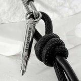 ss-Volume leather rope keyRing_black