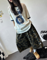 Archien Camo Print & Embroidery Bermuda Shorts 2color