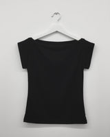 リベットボートネックTシャツ (3color)