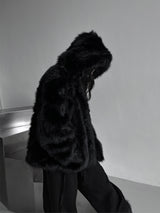 lisa faux fur hooded jacket (2color)