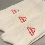 Knit Triangle Logo Socks Cream